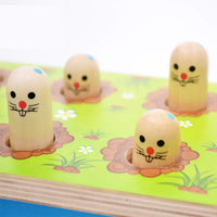 Knock, Learn & Laugh: Wooden Hammer Whack-a-Mole Toy! 🔨🐭