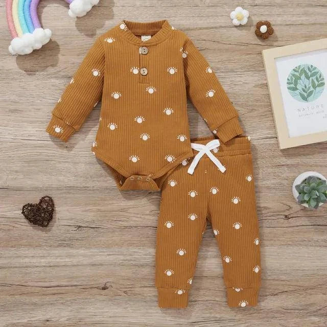 Introducing Our Adorable and Practical Newborn Fashion Bundle: Baby Bodysuits and Elastic Pants Set - Home Kartz