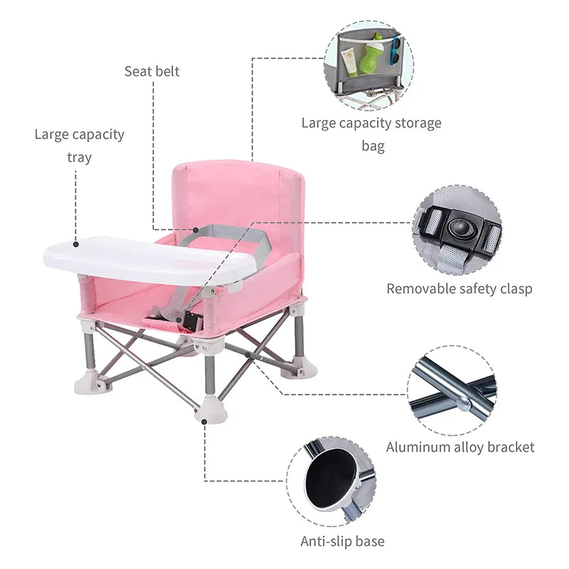 Unleash Stress-Free Mealtime Magic: The Ultimate Foldable Travel Baby Seat! 🌟 - Home Kartz