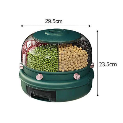 360° Rotating Grains Storage Box – Innovative Dry Food Dispenser for Effortless Kitchen Organization - Home Kartz