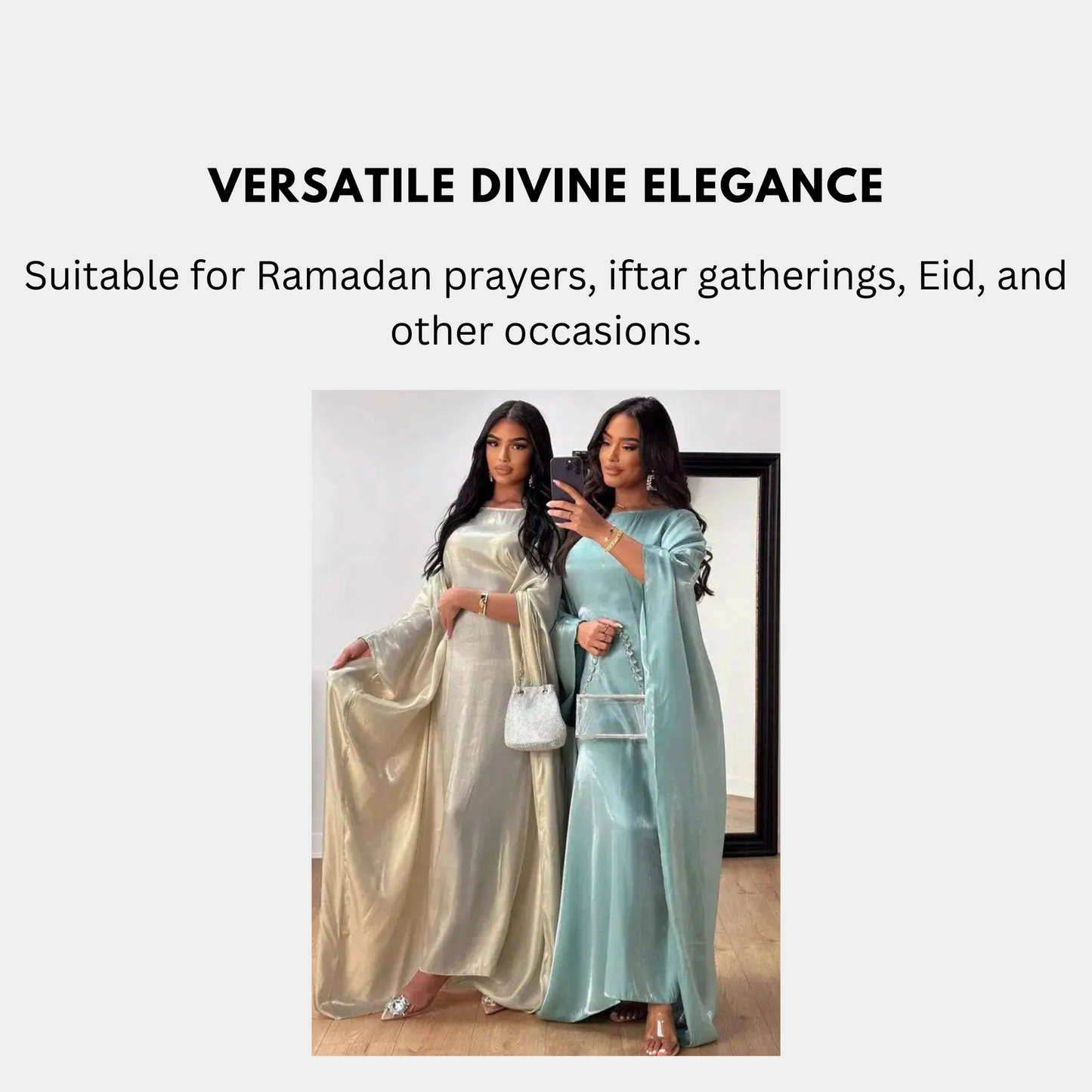 Satin Butterfly Abaya | Elegant Islamic Maxi Dress for Ramadan and Beyond | Available in 15 Colours - Home Kartz