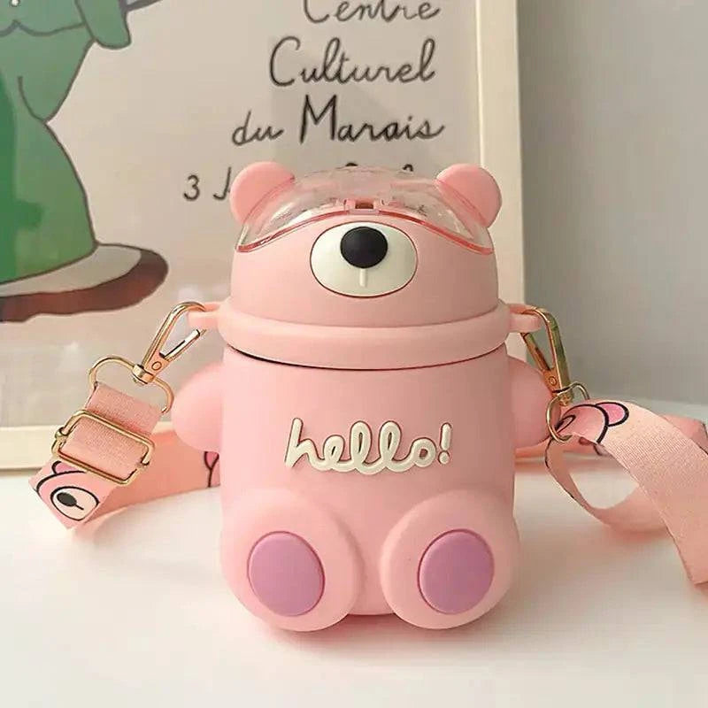Stay Hydrated in Style with the Adorable Bear Water Bottle With Straw - Home Kartz