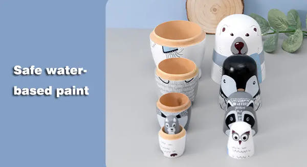 Stack, Discover & Smile - Adorable Wooden Animal Dolls That Teach Size & Sequence!