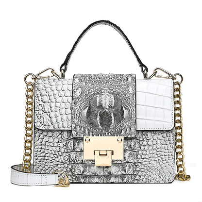 Trendy & Timeless: Elevate Your Style with This Fashionable Crocodile Pattern Handbag