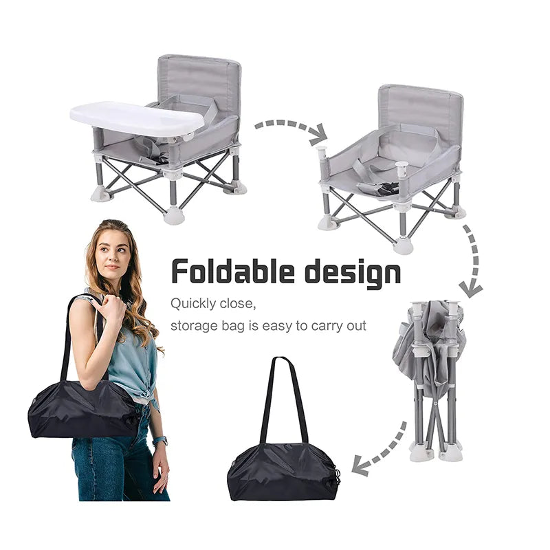 Unleash Stress-Free Mealtime Magic: The Ultimate Foldable Travel Baby Seat! 🌟 - Home Kartz