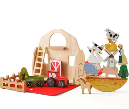 Barn Set Wooden Building Blocks | Inspire Creativity & Spatial Reasoning