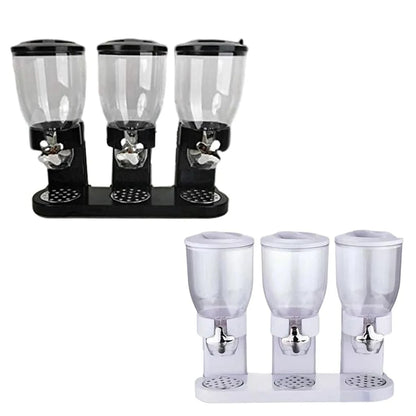 Triple Dry-Food Dispenser – Organize Your Kitchen with a Modern, Space-Saving Food Dispenser - Home Kartz