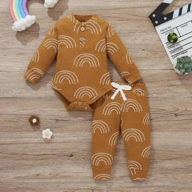Introducing Our Adorable and Practical Newborn Fashion Bundle: Baby Bodysuits and Elastic Pants Set - Home Kartz