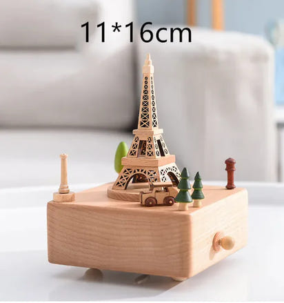 Rotating Wooden Music Box: Handcrafted Carousel for Timeless Joy & Soothing Melodies