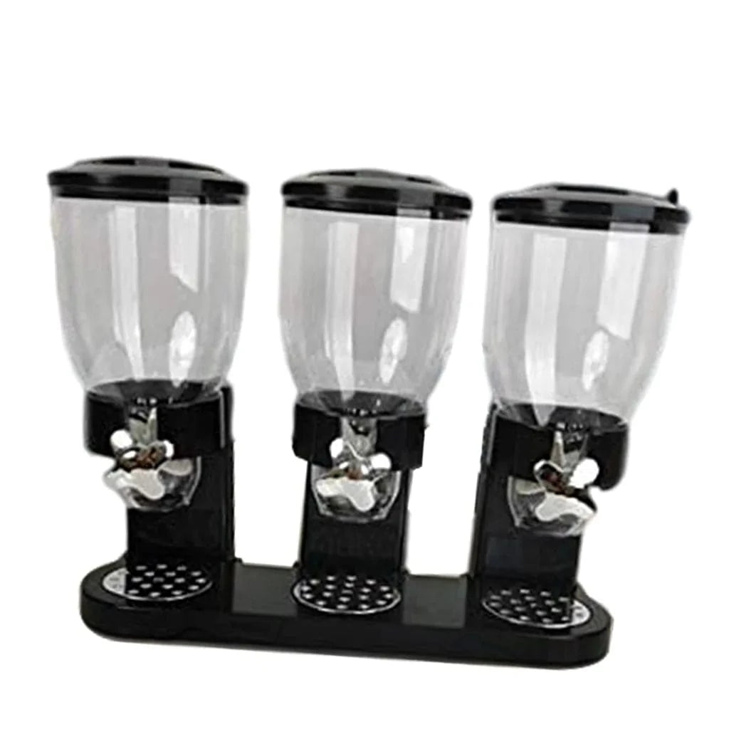 Triple Dry-Food Dispenser – Organize Your Kitchen with a Modern, Space-Saving Food Dispenser - Home Kartz