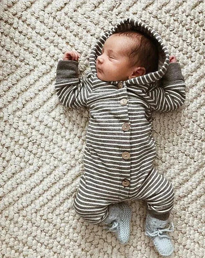 Cozy and Stylish Baby Toddler Hooded Romper - Perfect for Every Day - Home Kartz