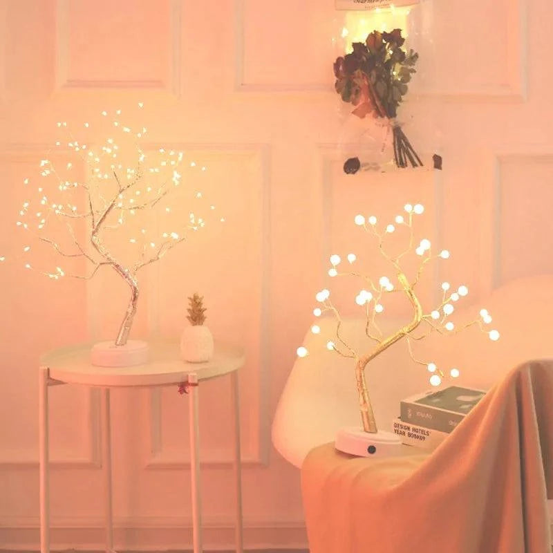 Enchanting 3D Copper Wire Fire Tree Pearl Night Light – Illuminate Your Space with Elegance 🌟 - Home Kartz