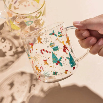 Creative Christmas Panda Glass Mug – Adorable & Festive Holiday Drinkware 🎅🐼 - Home Kartz