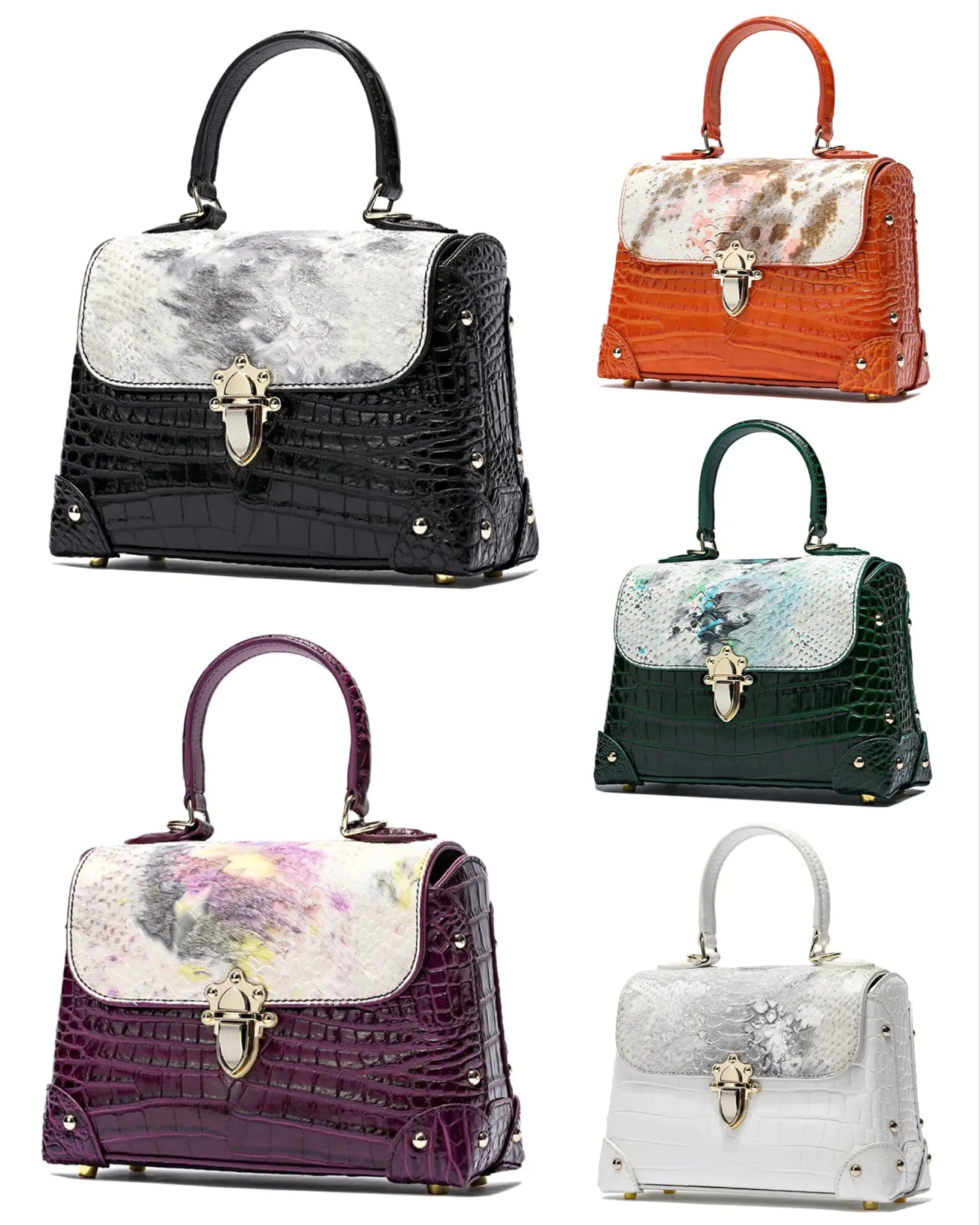 Statement Style, Spacious Design: The Ultimate Crocodile-Striped Cowhide Fashion Tote Bag