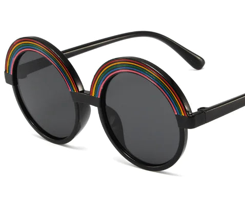 ✨ Rainbow Fun Meets Ultimate Eye Safety: Introducing the Retro Rainbow Cartoon Sunglasses for Kids! ✨ - Home Kartz