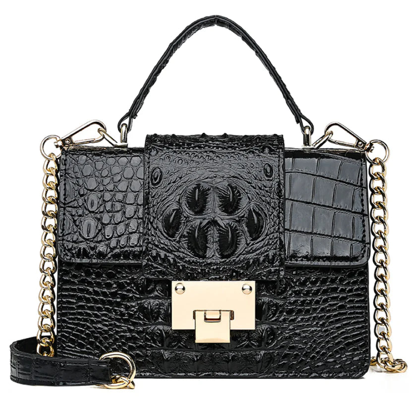 Make a Bold Impression: Discover the Striking Allure of Our Crocodile Pattern Shoulder Bag