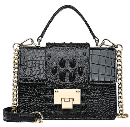 Make a Bold Impression: Discover the Striking Allure of Our Crocodile Pattern Shoulder Bag