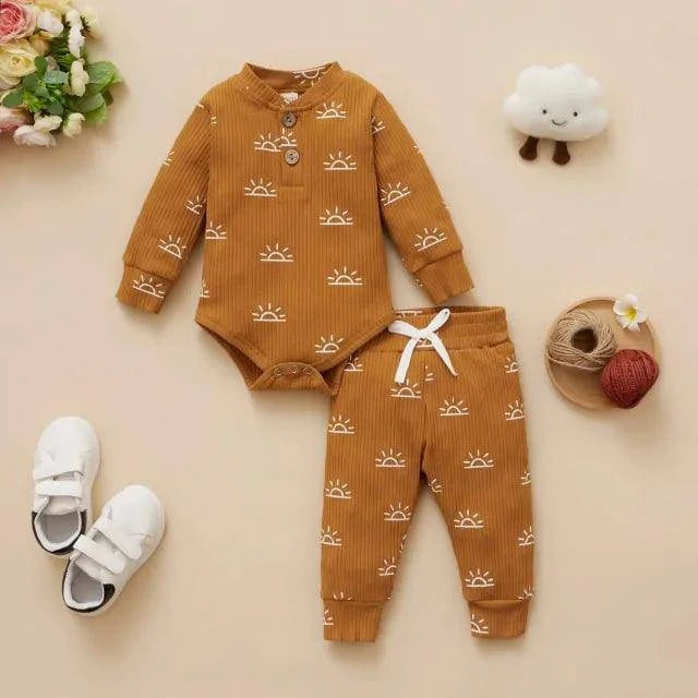 Introducing Our Adorable and Practical Newborn Fashion Bundle: Baby Bodysuits and Elastic Pants Set - Home Kartz