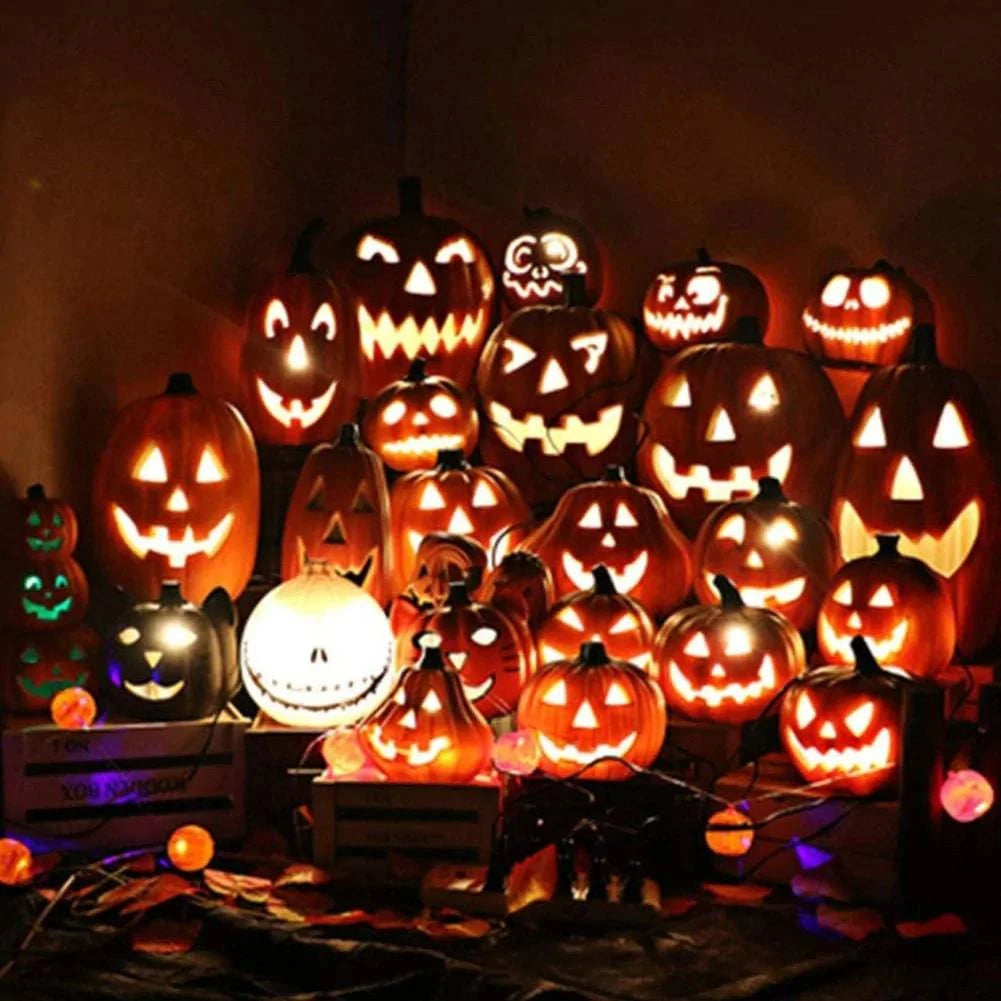 Light Up Halloween with the LED Pumpkin Lantern Night Light – Safe and Spooky Decor - Home Kartz
