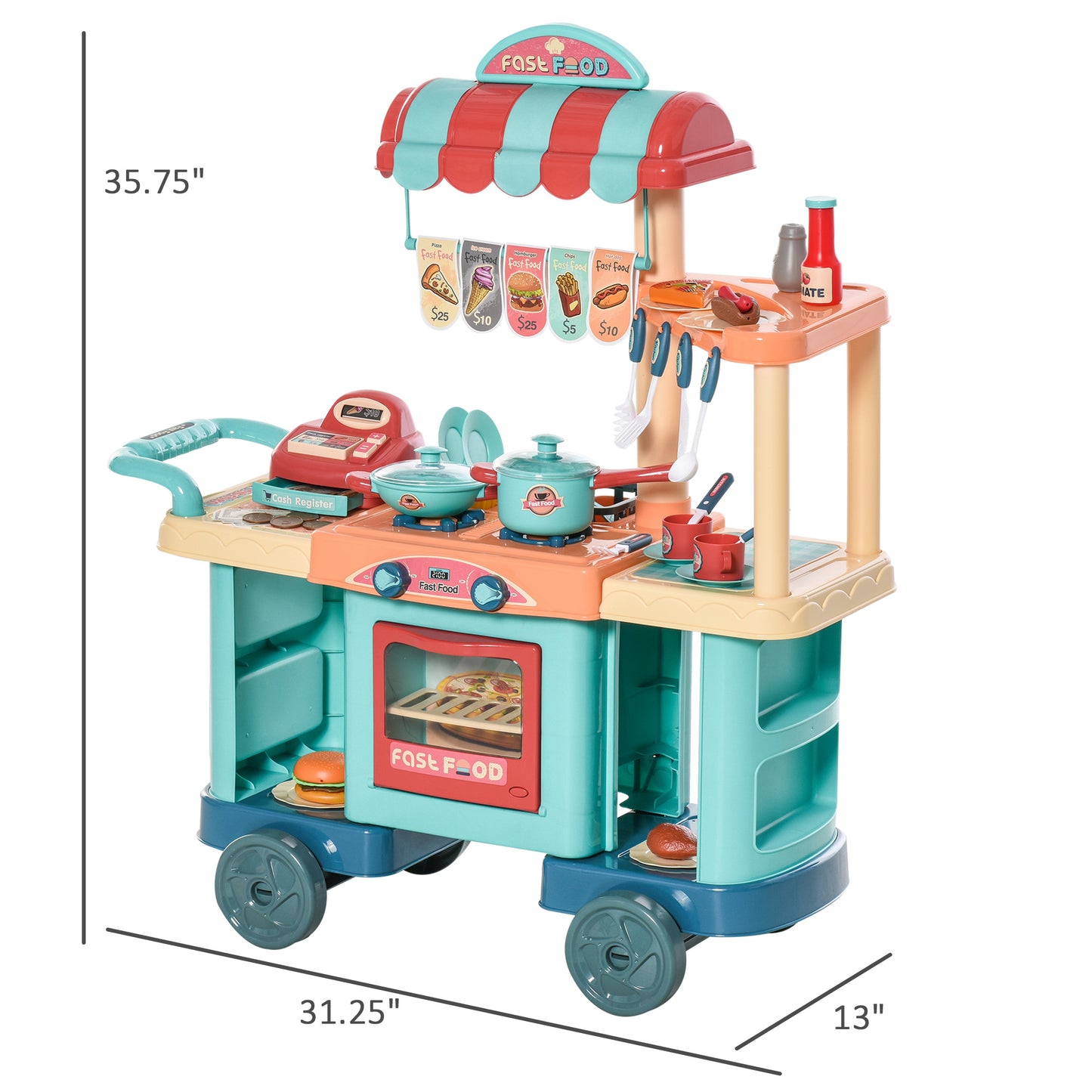 🍳 From Chef to CEO. The 3-in-1 Food Stand That Turns Your Playroom Into a Busy Bistro, Grocery Shop, and Cashier Counter