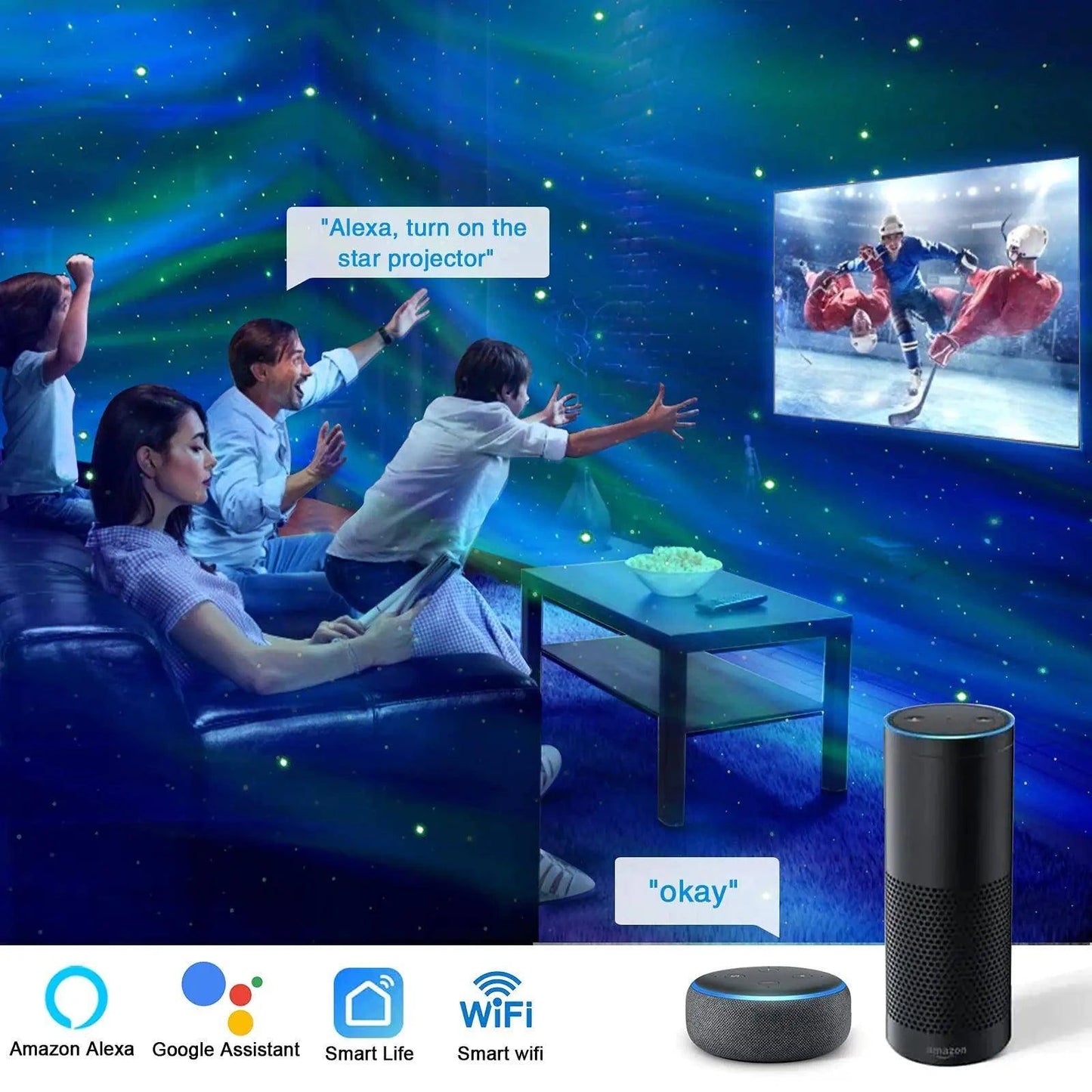 Transform Your Space with the Aurora Galaxy Projector with Bluetooth - Home Kartz
