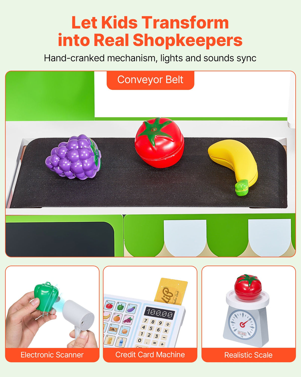 Wooden Grocery Store Market Stand for Kids