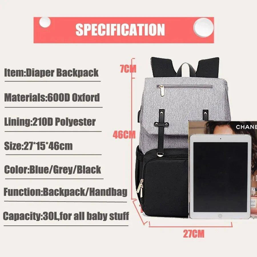 Modern Baby Diaper Bag with USB Port - Ultimate Convenience for Parents - Home Kartz