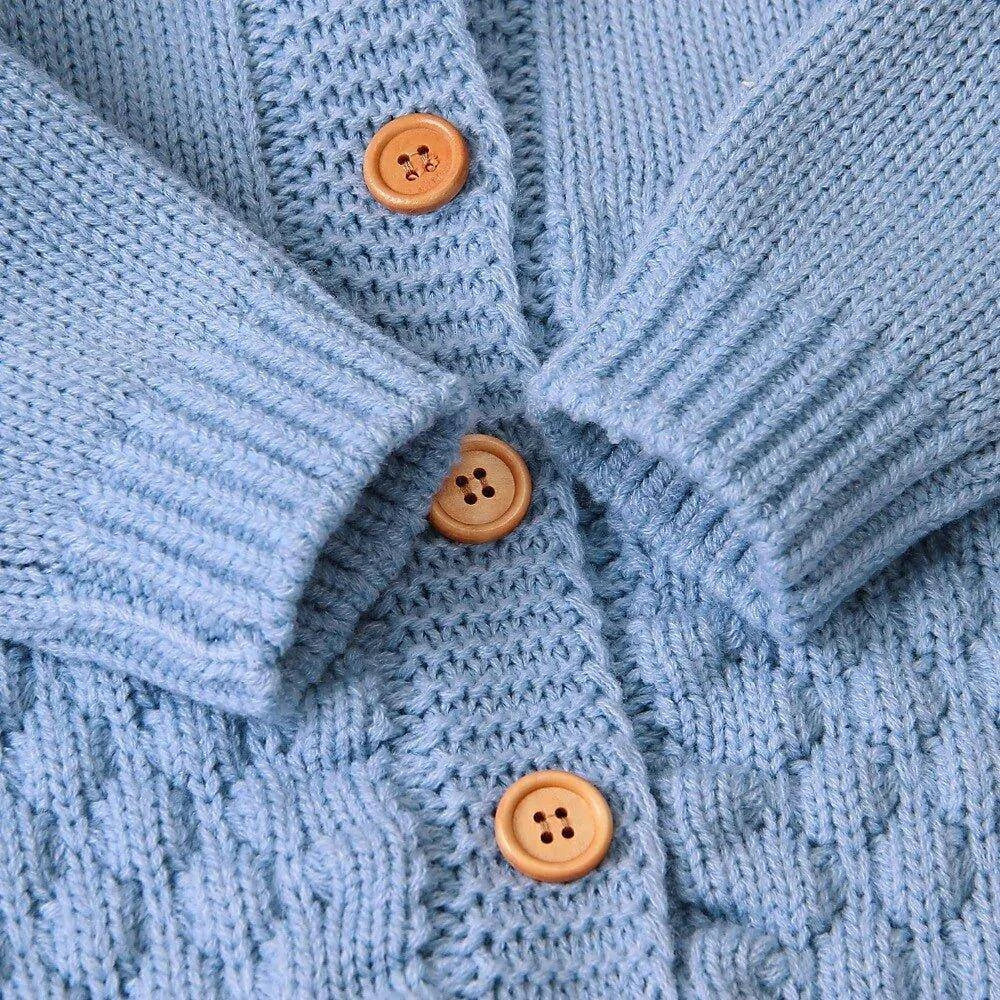 Cozy and Cute Bundle: Adorable Baby Romper with Bear Ear Knit Hood - Home Kartz