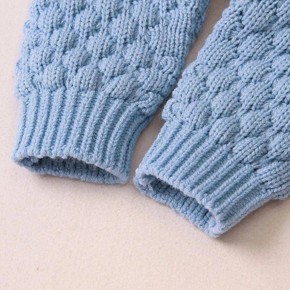 Cozy and Cute Bundle: Adorable Baby Romper with Bear Ear Knit Hood - Home Kartz