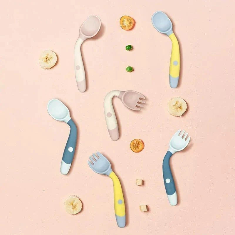 🍽️ Baby Spoon Fork Set | Safe, BPA-Free, Durable & Perfect for Self-Feeding 🌟 - Home Kartz