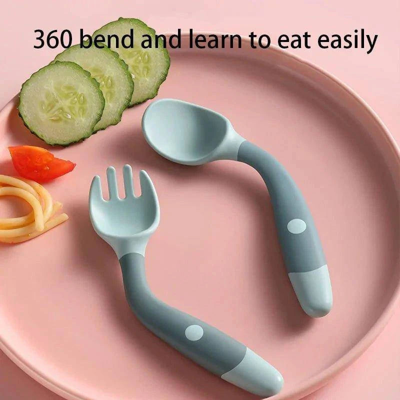 🍽️ Baby Spoon Fork Set | Safe, BPA-Free, Durable & Perfect for Self-Feeding 🌟 - Home Kartz
