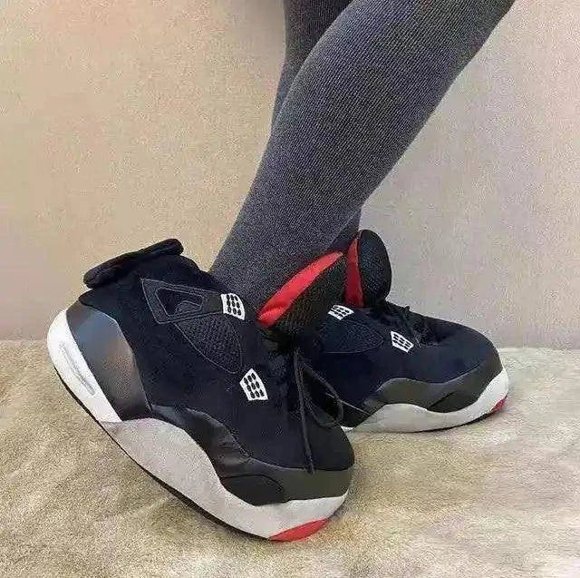 Black Retro Inspired Novelty Sneaker Slippers - Home Kartz