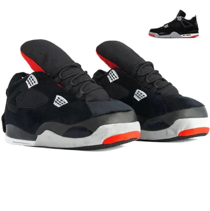 Black Retro Inspired Novelty Sneaker Slippers - Home Kartz