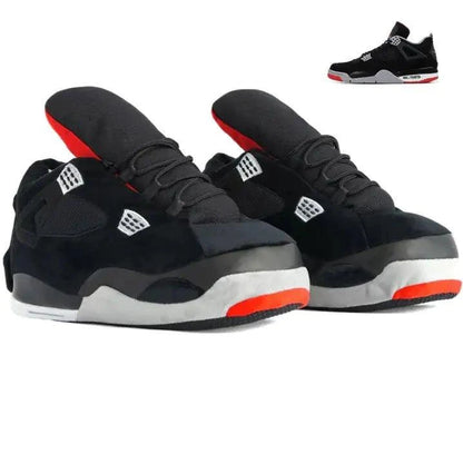 Black Retro Inspired Novelty Sneaker Slippers - Home Kartz