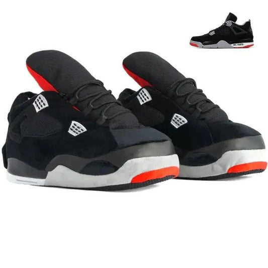 Black Retro Inspired Novelty Sneaker Slippers - Home Kartz