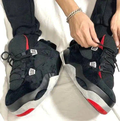 Black Retro Inspired Novelty Sneaker Slippers - Home Kartz