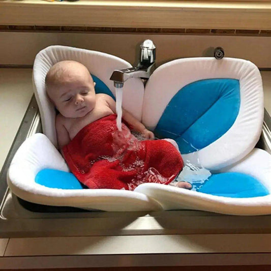 Soft and Safe Flower Baby Bathtub Mat – Non-Slip Bath Cushion for Infants - Home Kartz