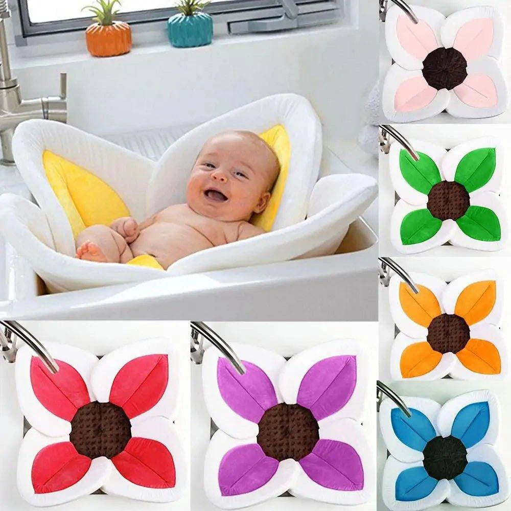 Soft and Safe Flower Baby Bathtub Mat – Non-Slip Bath Cushion for Infants - Home Kartz