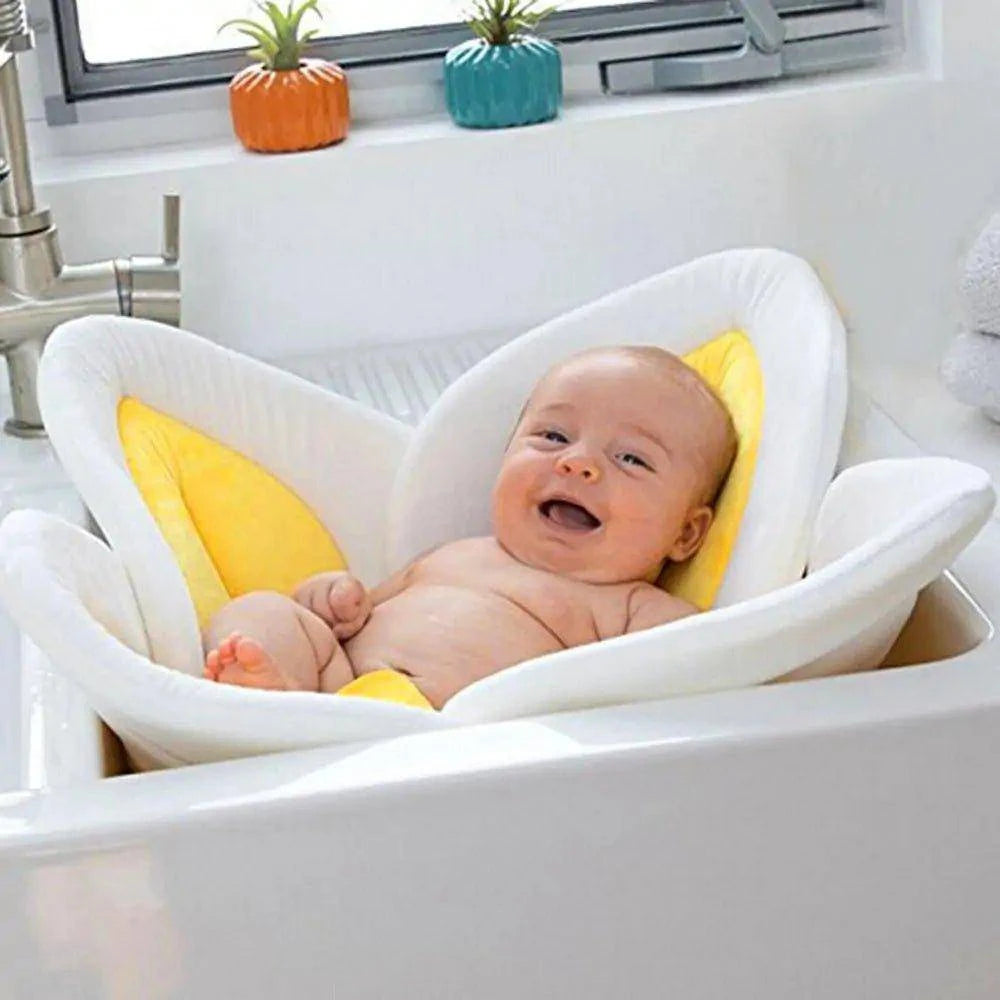 Soft and Safe Flower Baby Bathtub Mat – Non-Slip Bath Cushion for Infants - Home Kartz