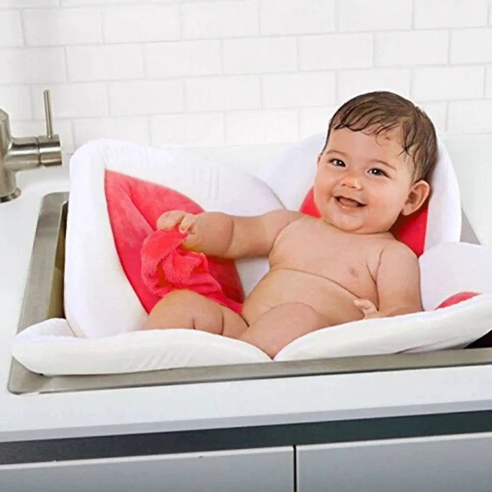 Soft and Safe Flower Baby Bathtub Mat – Non-Slip Bath Cushion for Infants - Home Kartz