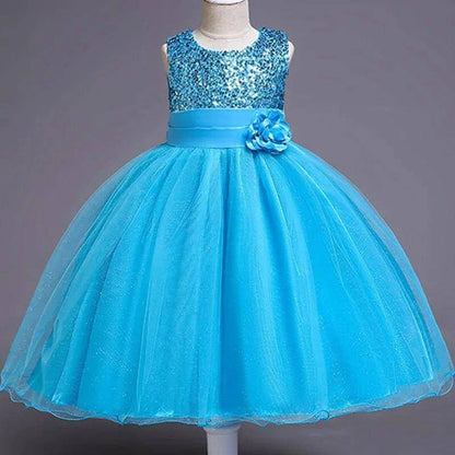 ✨ Dress Your Little Princess in Sparkling Elegance with the Blue Sequin Dress! 👗💖 - Home Kartz