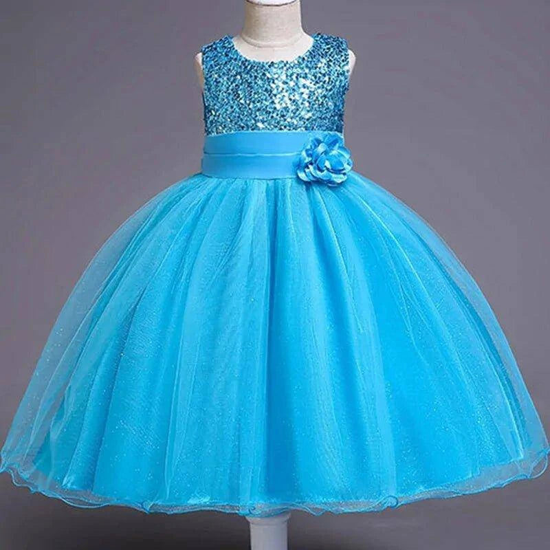 ✨ Dress Your Little Princess in Sparkling Elegance with the Blue Sequin Dress! 👗💖 - Home Kartz