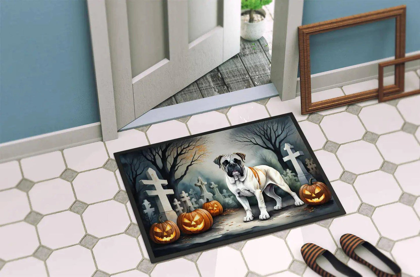 Halloween Boxer Dog Doormat – Durable, Weatherproof, and Non-Slip - Home Kartz