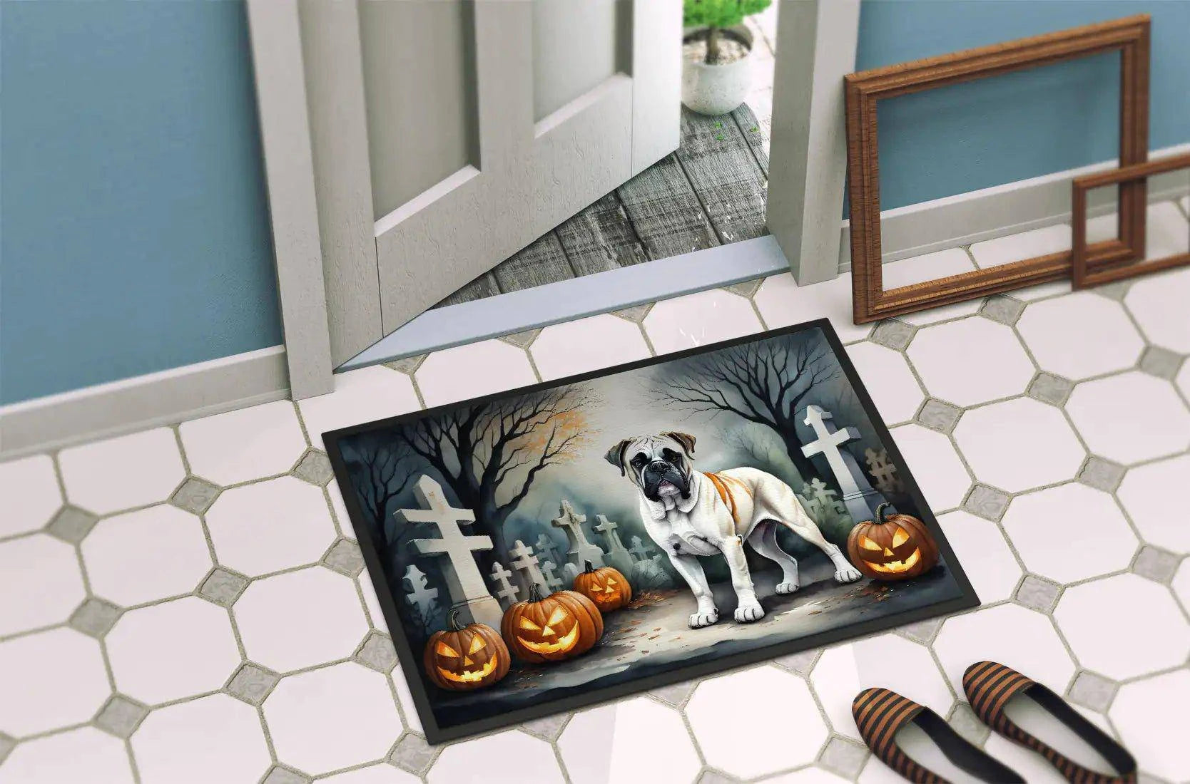 Halloween Boxer Dog Doormat – Durable, Weatherproof, and Non-Slip - Home Kartz
