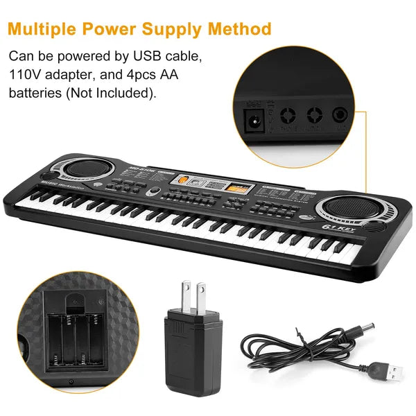 Upgrade Their Talent, Not Just Their Toybox. The 61-Key Professional-Style Keyboard with Microphone, Recording & Master Volume Control