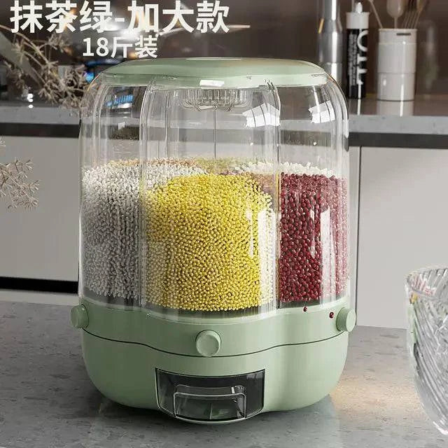 360° Rotating Grains Storage Box – Innovative Dry Food Dispenser for Effortless Kitchen Organization - Home Kartz