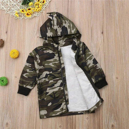Elevate Your Child's Style with a Camouflage Dinosaur Hooded Jacket - Home Kartz