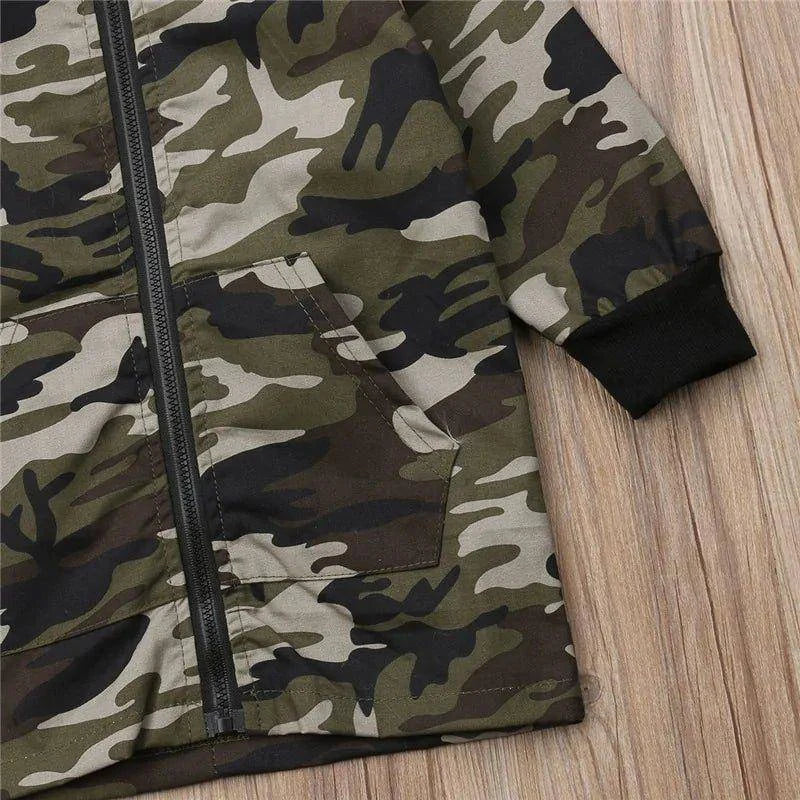 Elevate Your Child's Style with a Camouflage Dinosaur Hooded Jacket - Home Kartz