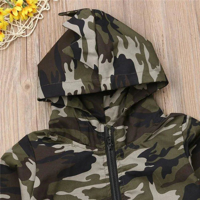 Elevate Your Child's Style with a Camouflage Dinosaur Hooded Jacket - Home Kartz