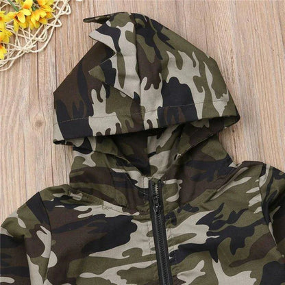 Elevate Your Child's Style with a Camouflage Dinosaur Hooded Jacket - Home Kartz